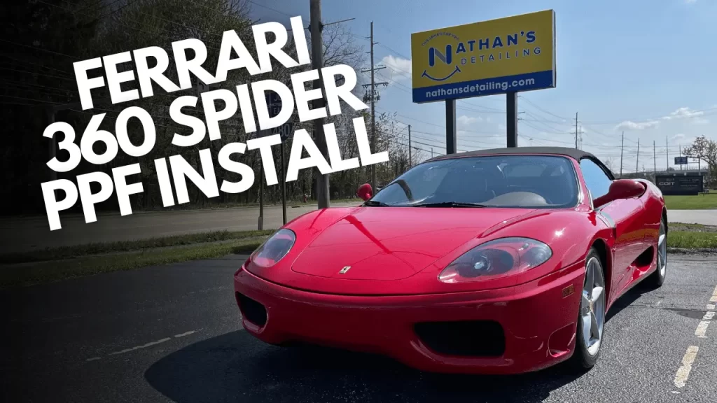 Ferrari 360 Spider Paint Protection Film Installation video thumbnail.